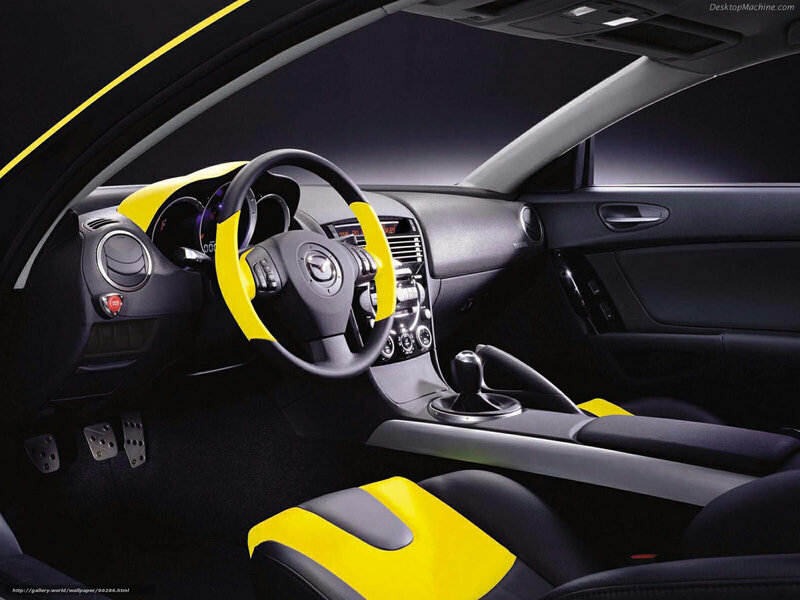 Yellow and black car interior