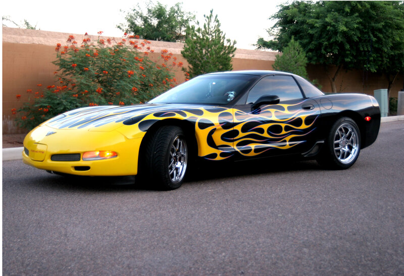 Yellow and Black Corvette