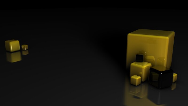 Yellow and Black Cubes — Minimalist