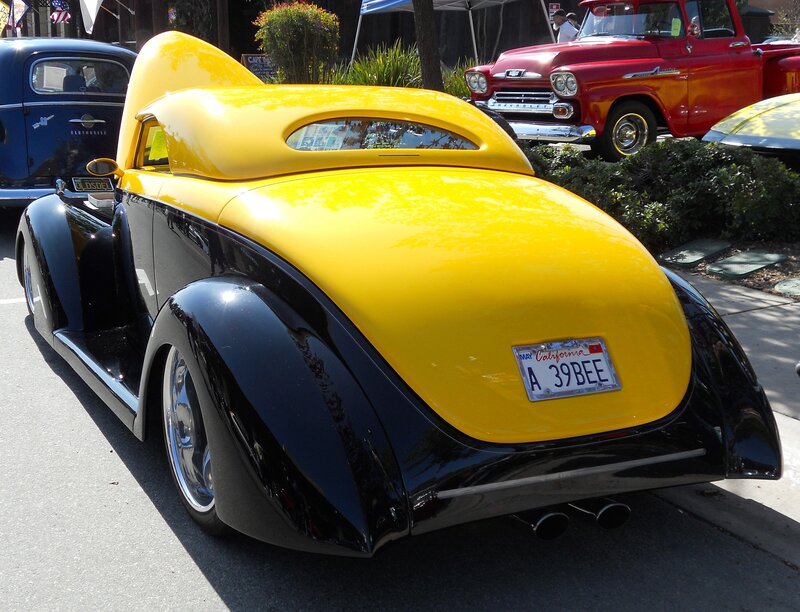 yellow and black custom car