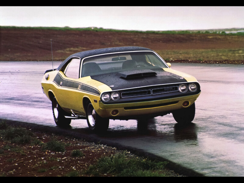 Yellow and black Dodge Challenger