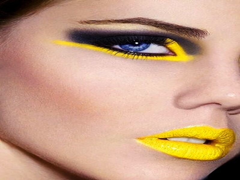 yellow and black eye makeup