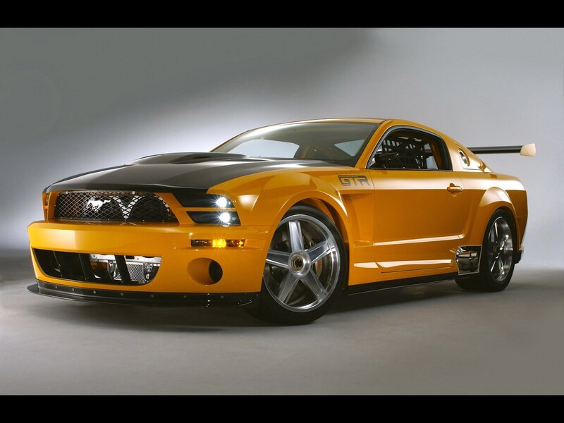 Yellow and Black Ford Mustang
