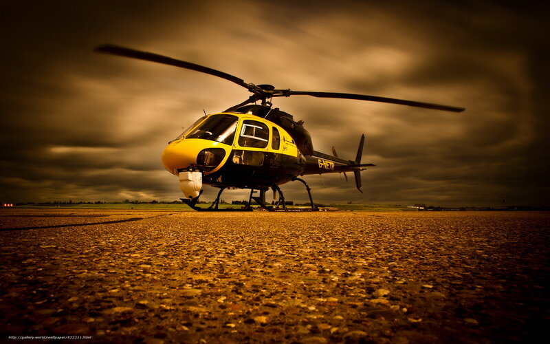 Yellow and Black Helicopter