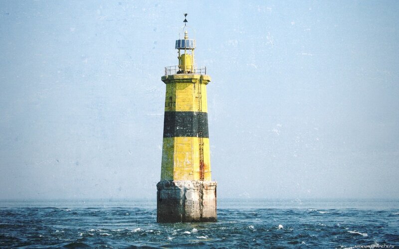 Yellow and Black Lighthouse — Blue