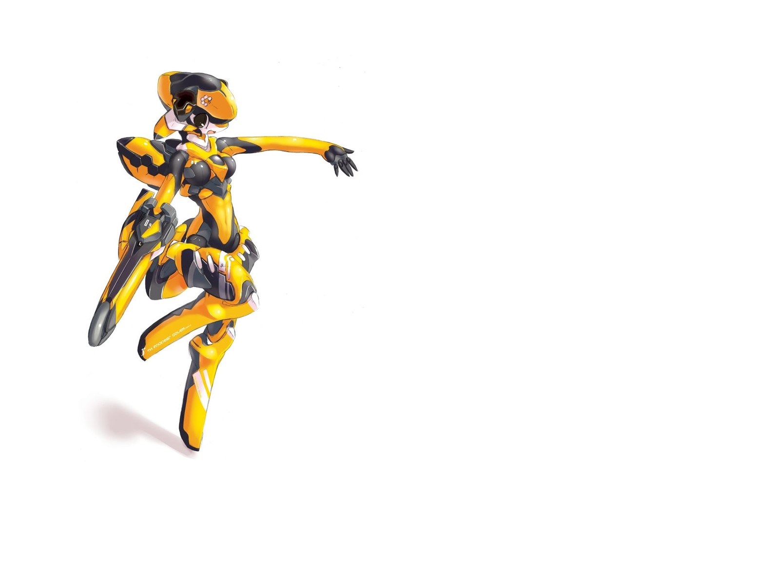 yellow and black mecha suit