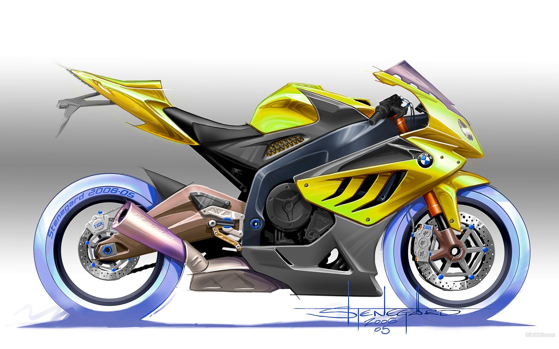 yellow and black motorcycle design