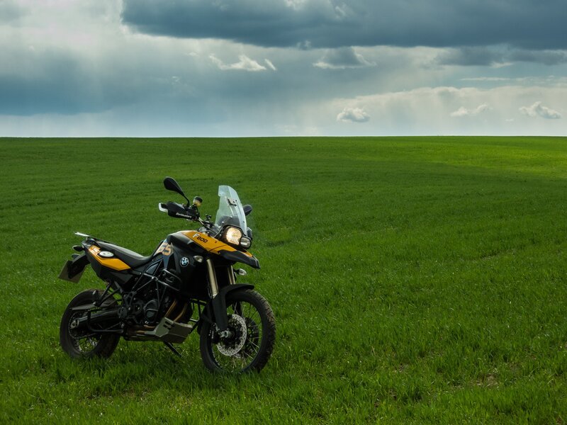 Yellow and Black Motorcycle — Green