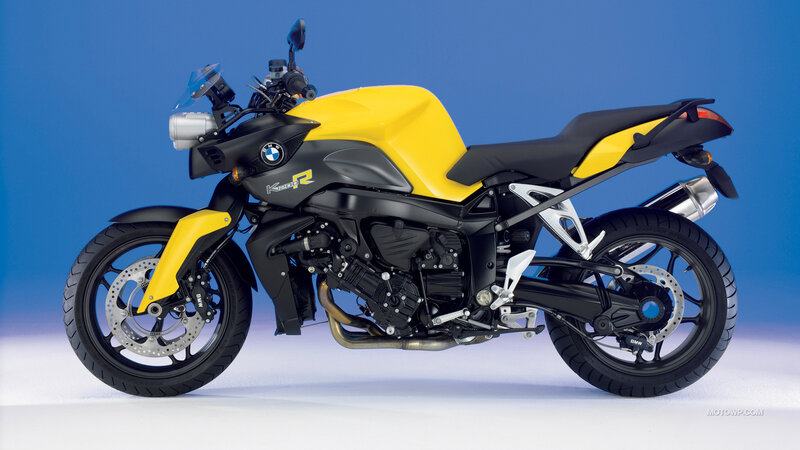 Yellow and Black Motorcycle — Neutral, Photograph, Blue Background