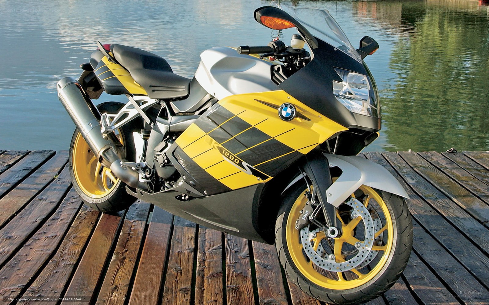 yellow and black motorcycle on dock
