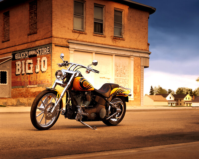 Yellow and Black Motorcycle — Orange