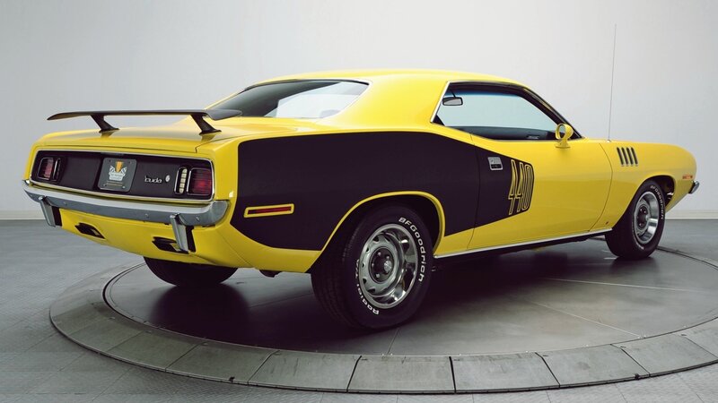 Yellow and black muscle car
