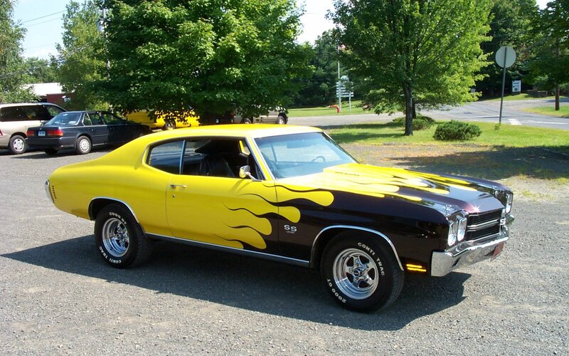 Yellow and Black Muscle Car — Calm, Afternoon, Photograph
