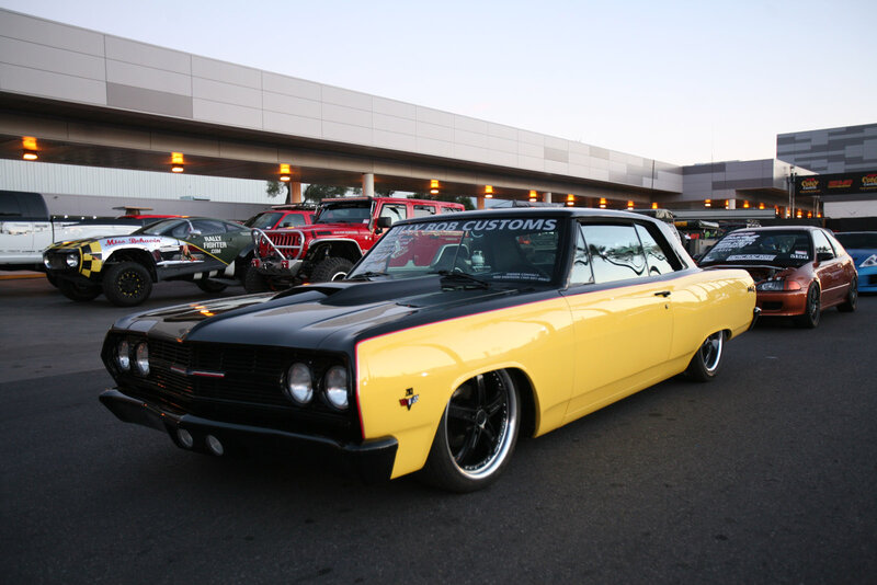 Yellow and Black Muscle Car — Dramatic, Sunset