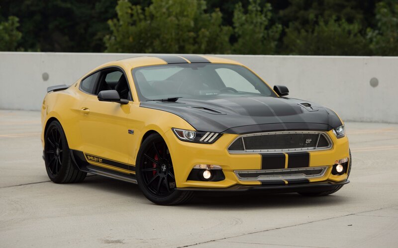 Yellow and Black Mustang