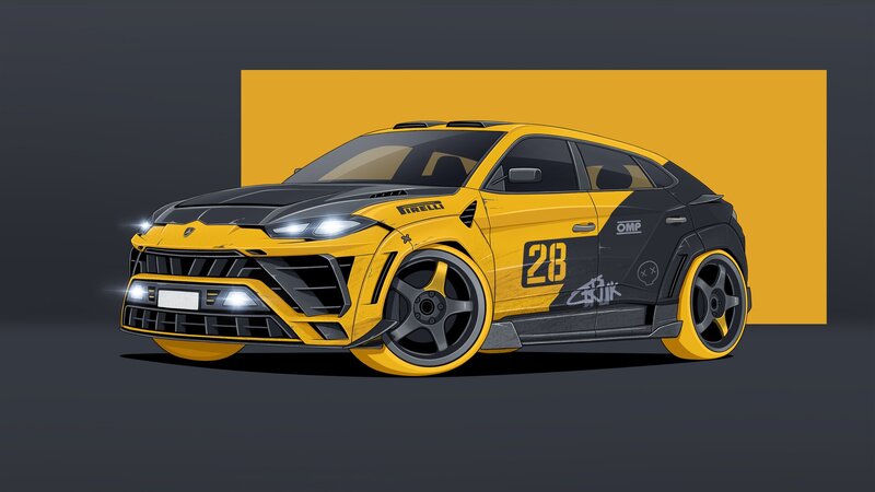 Yellow and Black Race Car — Dramatic