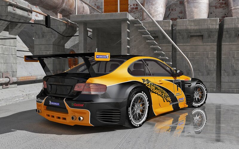 Yellow and Black Race Car — Industrial