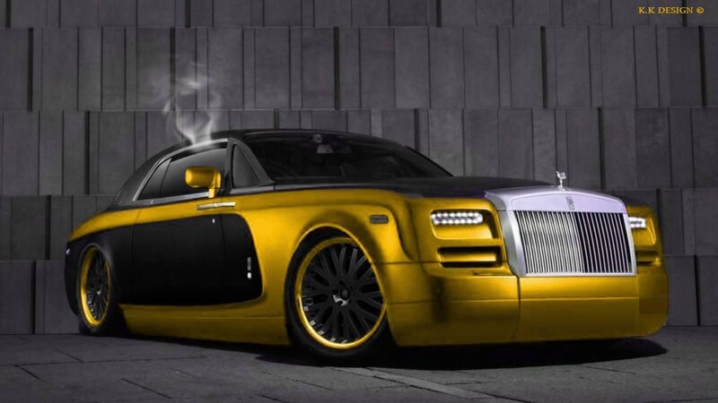 yellow and black rolls-royce