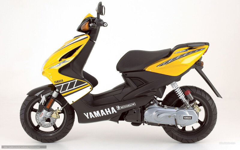 Yellow and Black Scooter — Neutral, Photograph, Michelin