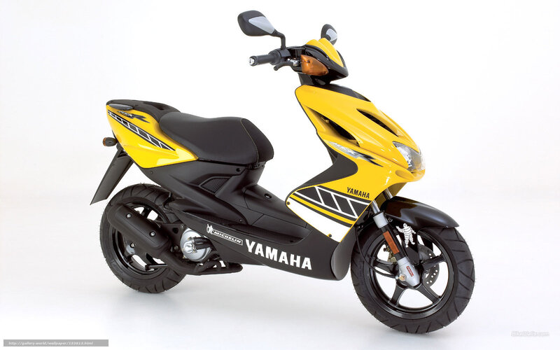 Yellow and Black Scooter — Neutral, Photograph, Seat, Mirrors, Tires