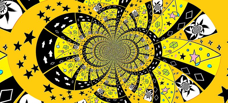 Yellow and Black Spiral