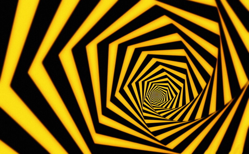 Yellow and Black Spiral Tunnel — Hypnotic