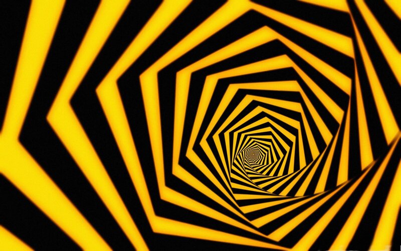 yellow and black spiral tunnel