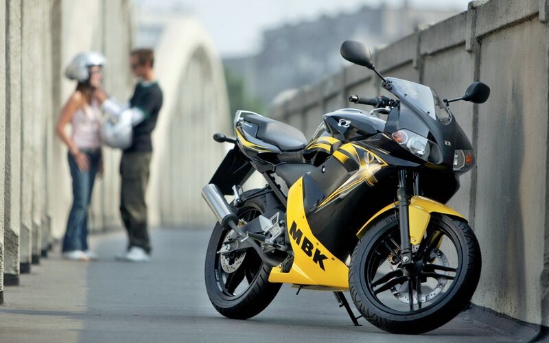 Yellow and black sport motorcycle
