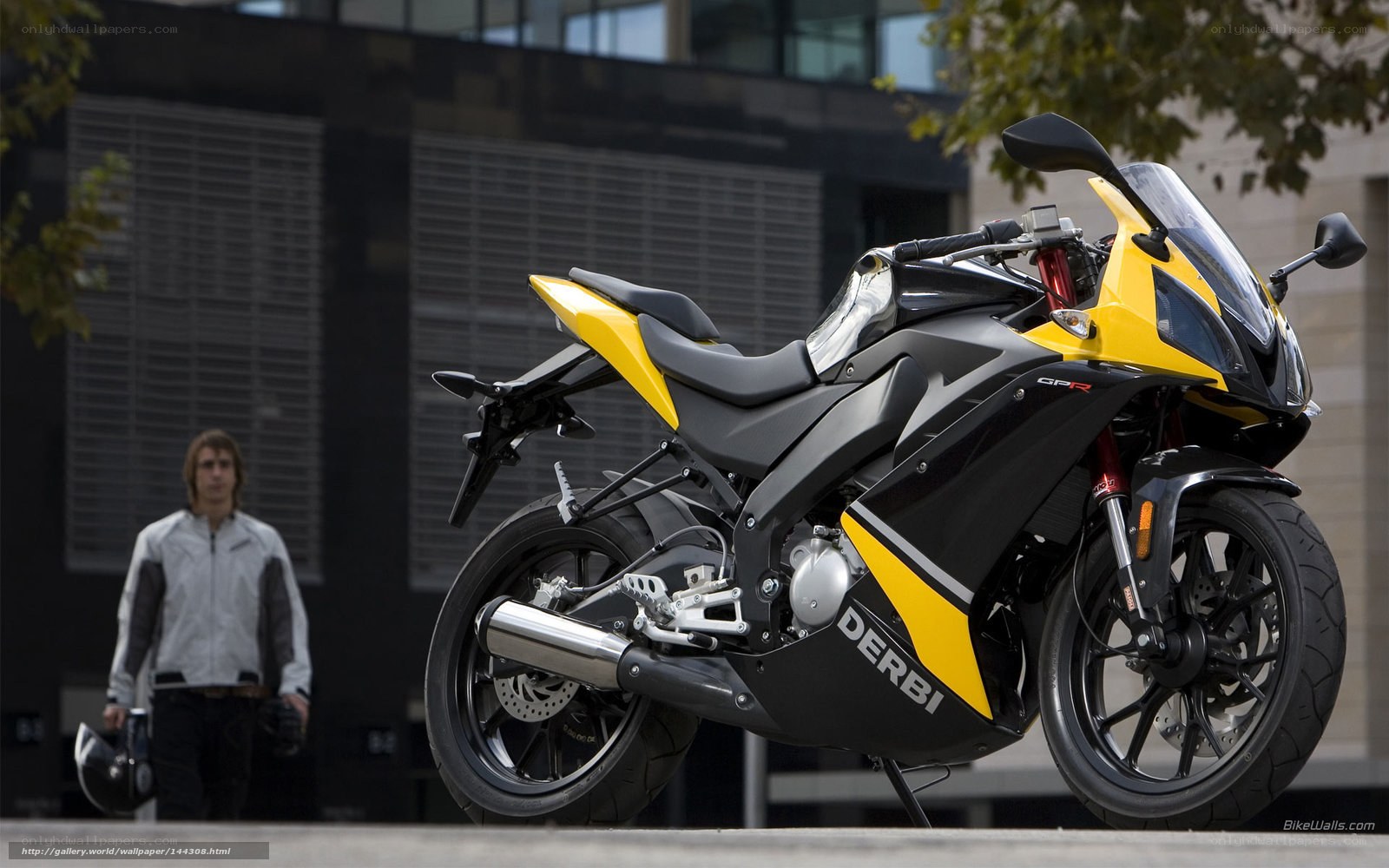 Yellow and black sport motorcycle