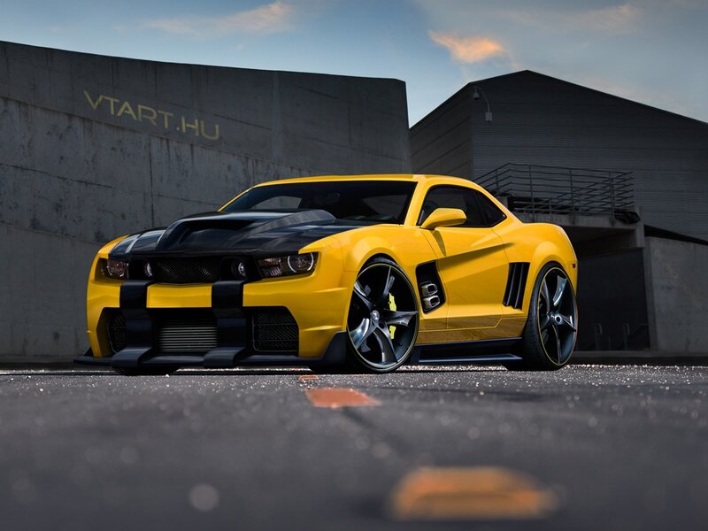 Yellow and black sports car