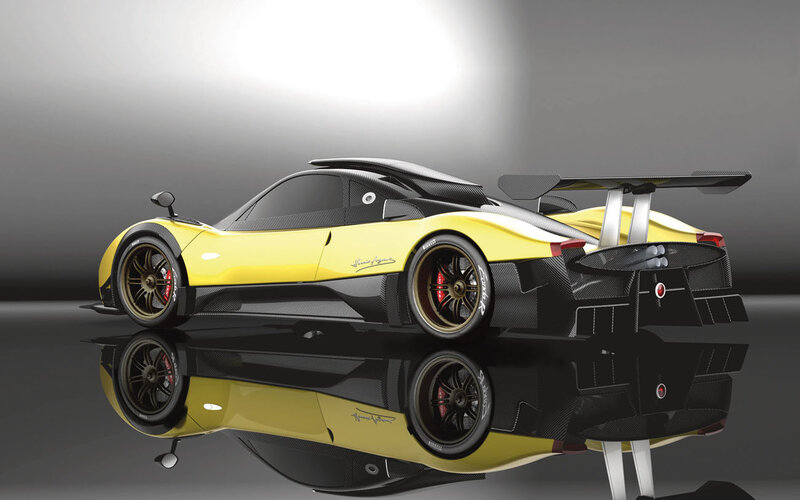 Yellow and black sports car