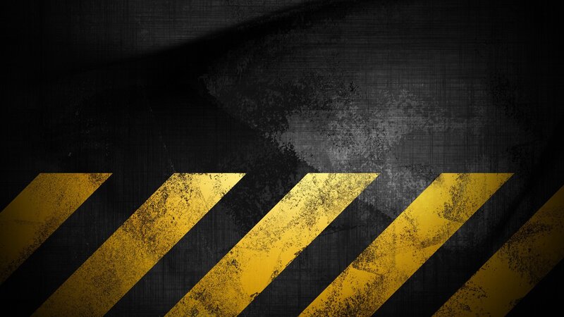 Yellow and Black Stripes — Warning, Digital Art, Grunge Texture
