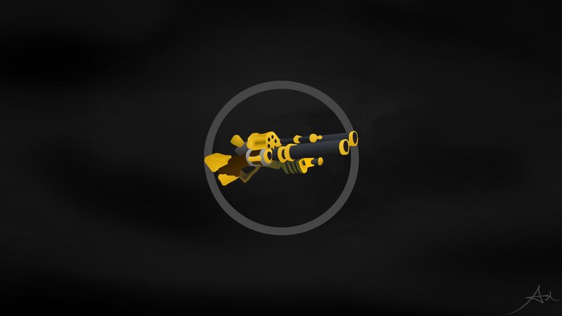 yellow and black weapon model