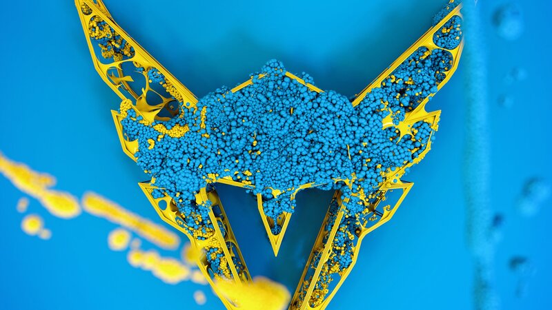 Yellow and Blue Abstract Structure