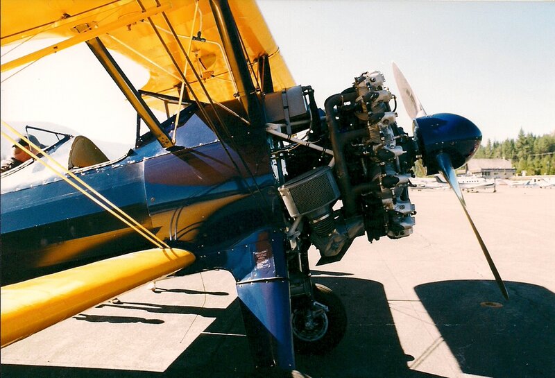 Yellow and Blue Biplane