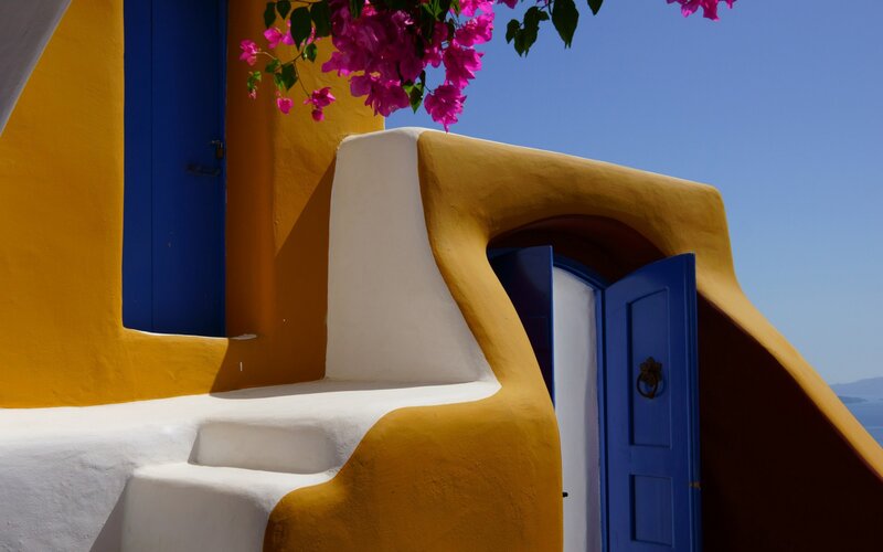 Yellow and Blue Building
