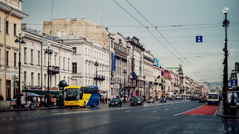 Yellow and Blue Bus