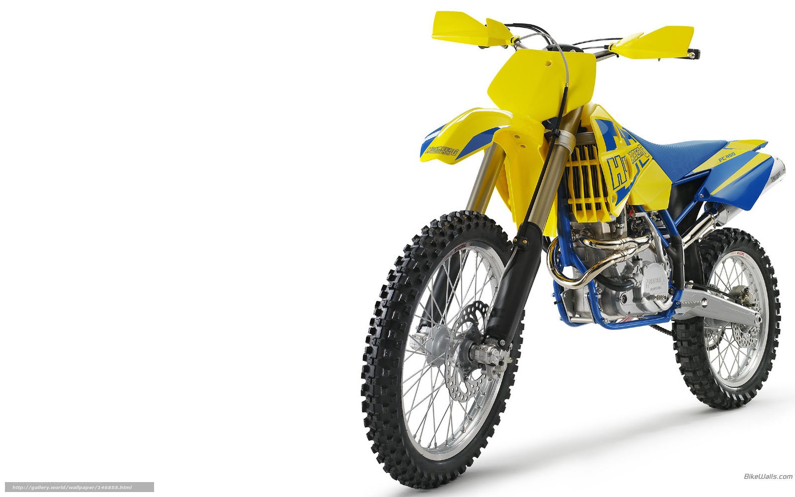 yellow and blue dirt bike