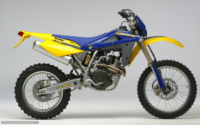 Yellow and Blue Dirt Bike — Neutral, Photograph, Motorcycle