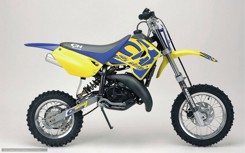 Yellow and Blue Dirt Bike — Neutral, Photograph, Seat