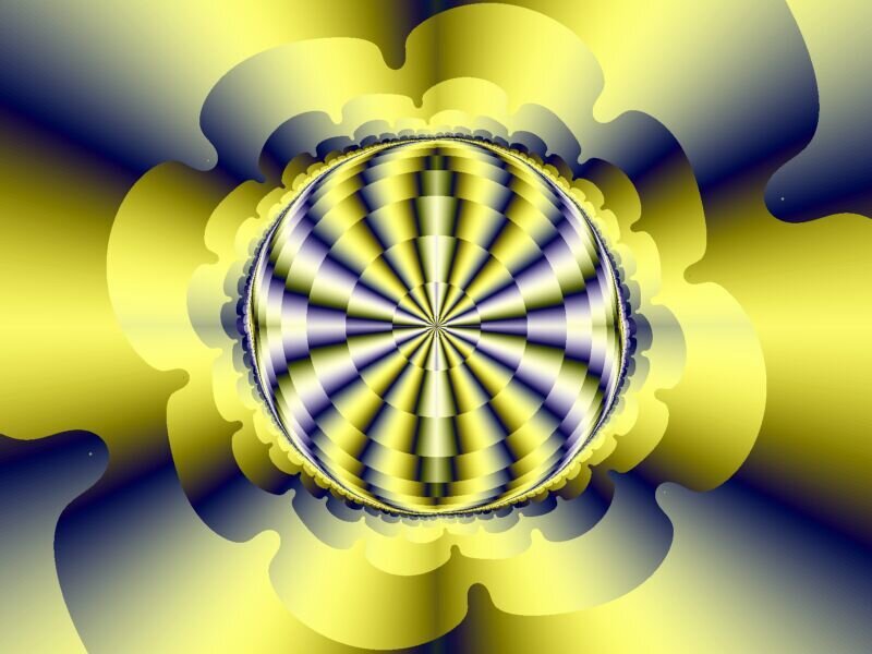 yellow and blue fractal pattern