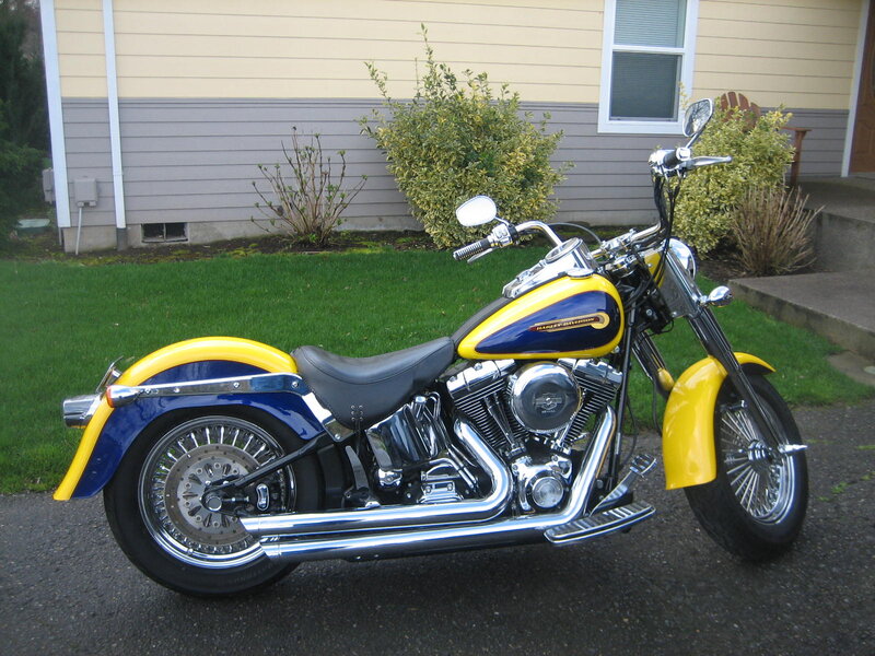 Yellow and Blue Motorcycle