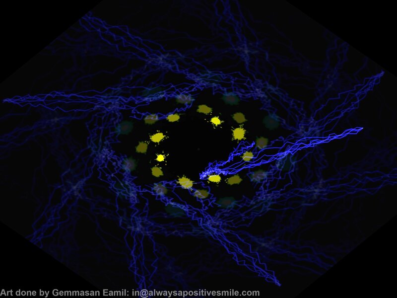 Yellow and Blue Particles