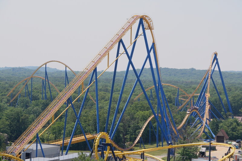 Yellow and Blue Roller Coaster