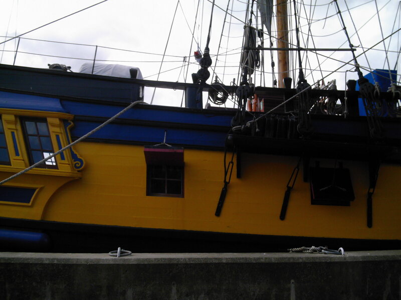 Yellow and Blue Ship