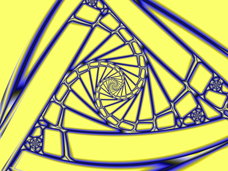 Yellow and Blue Spiral Fractal