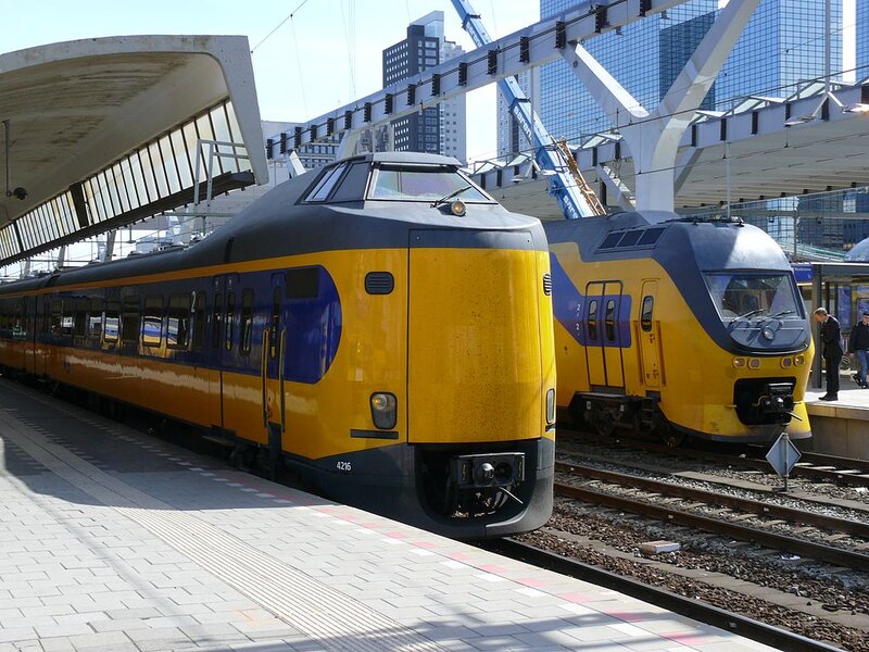 Yellow and Blue Trains