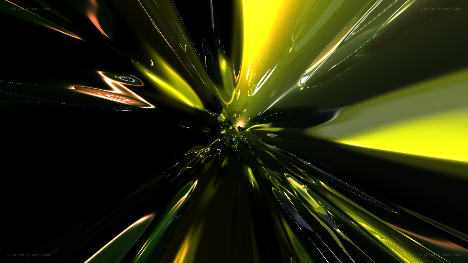 yellow and green abstract light burst