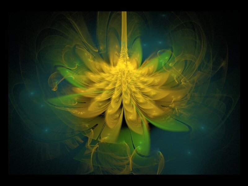 Yellow and Green Fractal Flower