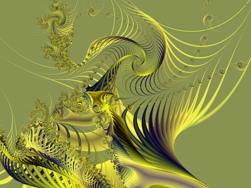 Yellow and Green Fractal Patterns